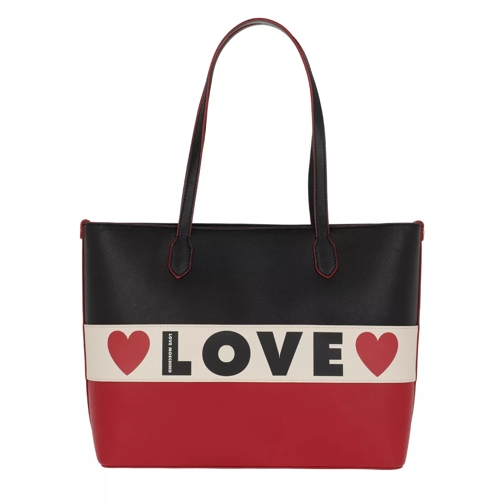 Love Moschino Shoulder Bag Nero/Bianco/Rosso Draagtas