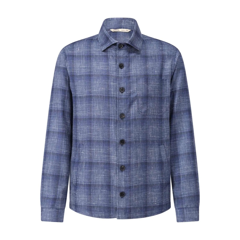 Maurizio Baldassari Hemd Overshirt mit Schurwolle blau