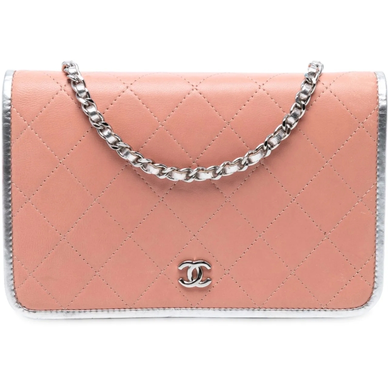 Chanel Sac à bandoulière CC Quilted Bicolor Lambskin Wallet On Chain rose
