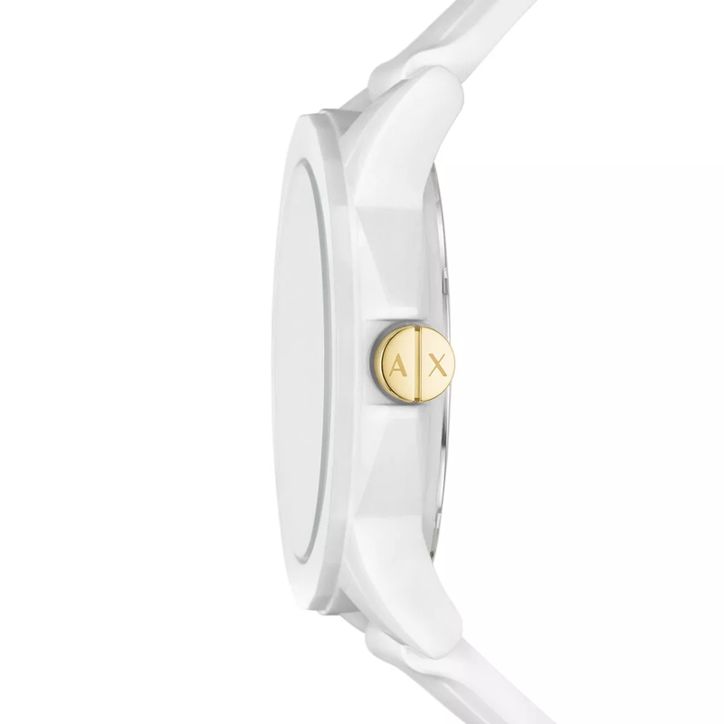 Armani Exchange Quarzuhr Ladies Silicone Watch and Luggage Tag Gift Set White(Image 3)