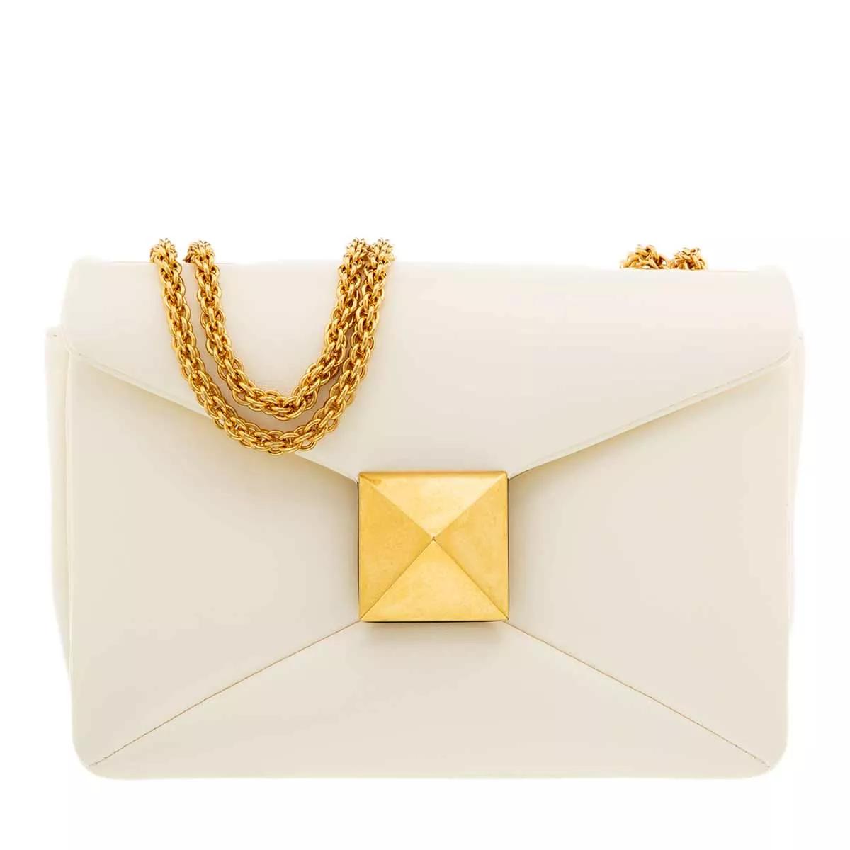 VALENTINO GARAVANI: VLogo wristlet clutch bag - Yellow Cream