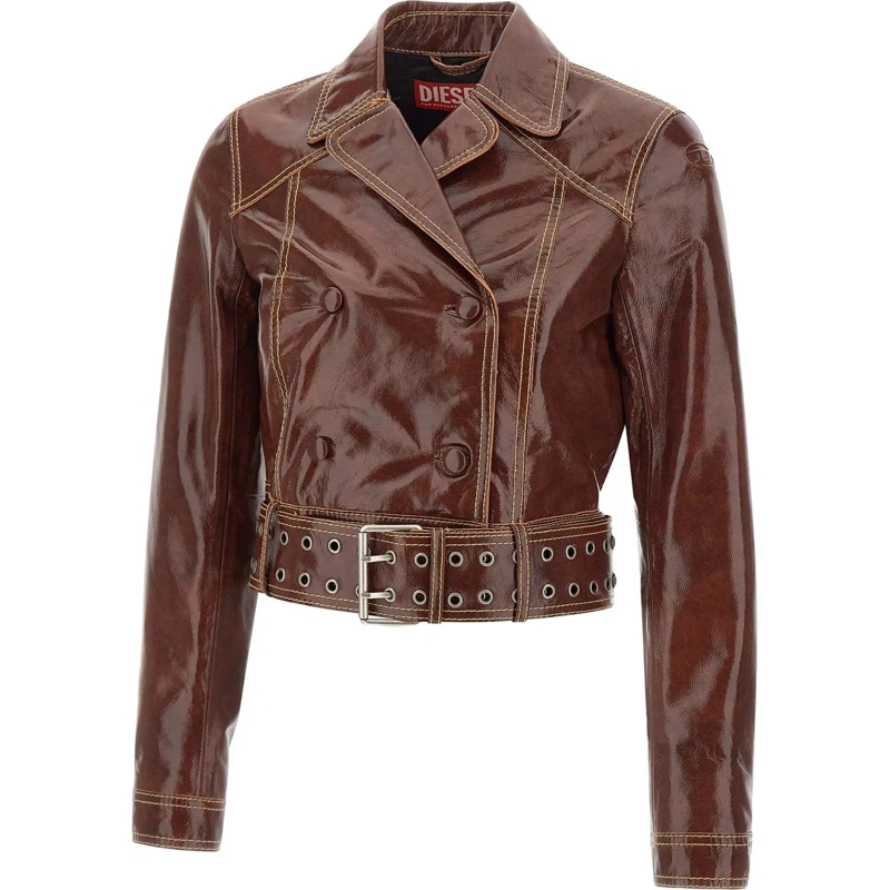 Diesel Veste en cuir Jackets Brown braun
