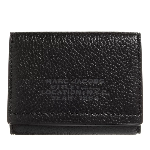 Marc Jacobs Leather Medium Trifold Wallet Black Vikbar plånbok