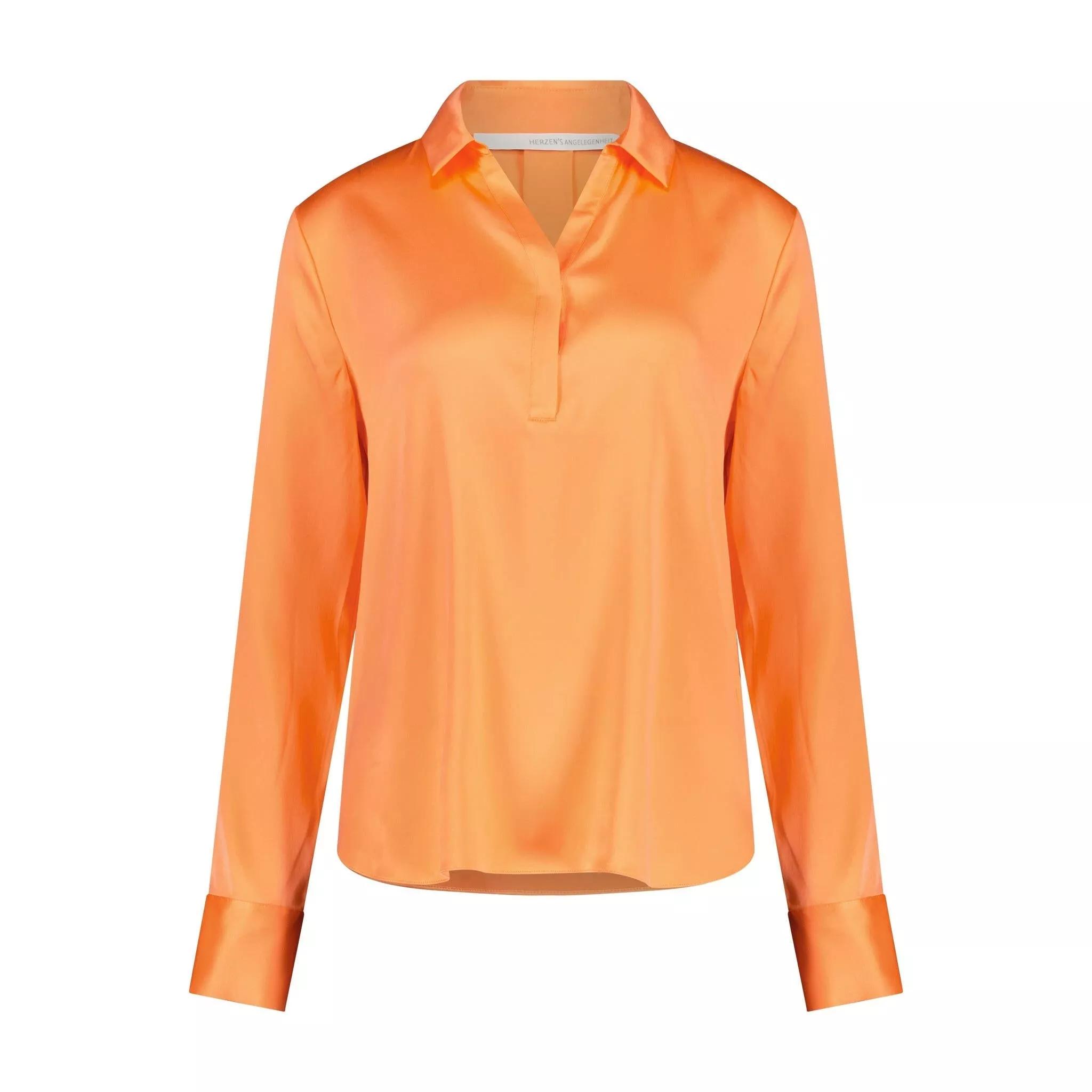 Herzensangelegenheit - Seidenbluse mit Tunika-Ausschnitt 47701960917338 - Größe 34 - orange