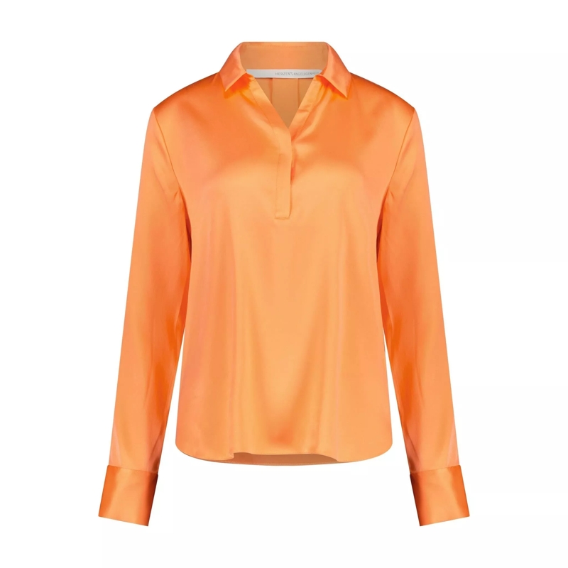 Herzensangelegenheit  Seidenbluse mit Tunika-Ausschnitt 47701960917338 Orange