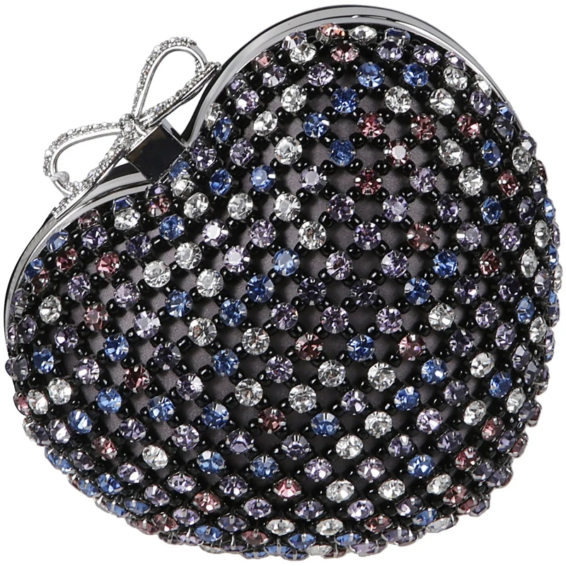 Self Portrait Tote Multi Crystal Heart Clutch Bag Multicolour mehrfarbig
