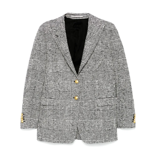 Tagliatore Blazer Black/White Textured Finish Check Blazer Black