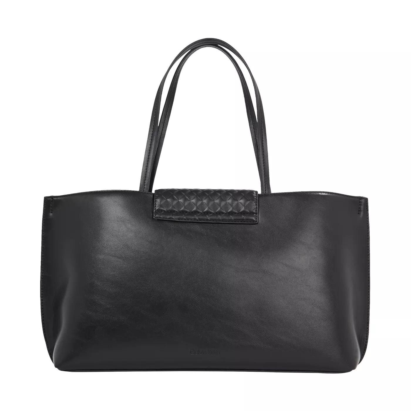 Calvin Klein Zwarte Polyester Handtas met Contrastdetails Black Dames