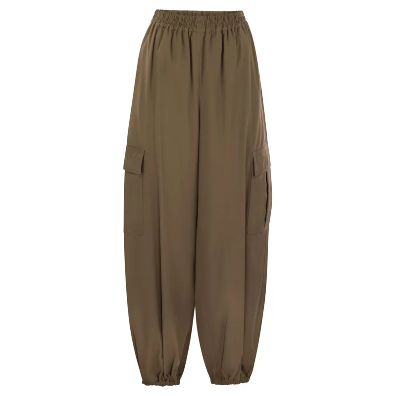 Max Mara  Glauco - Cotton Baggy Trousers Brown