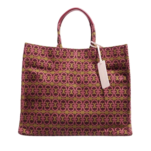 Coccinelle Never Without Bag Monogram Multi Pulp Pink Rymlig shoppingväska