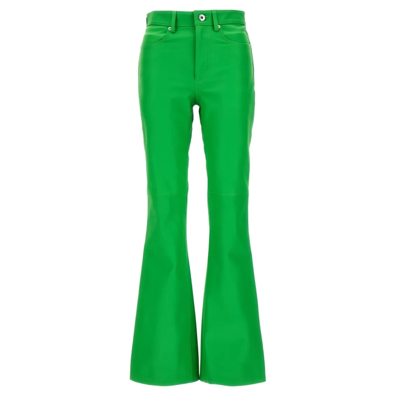 J.W.Anderson Pantalon en cuir Leather Bootcut Trousers Green