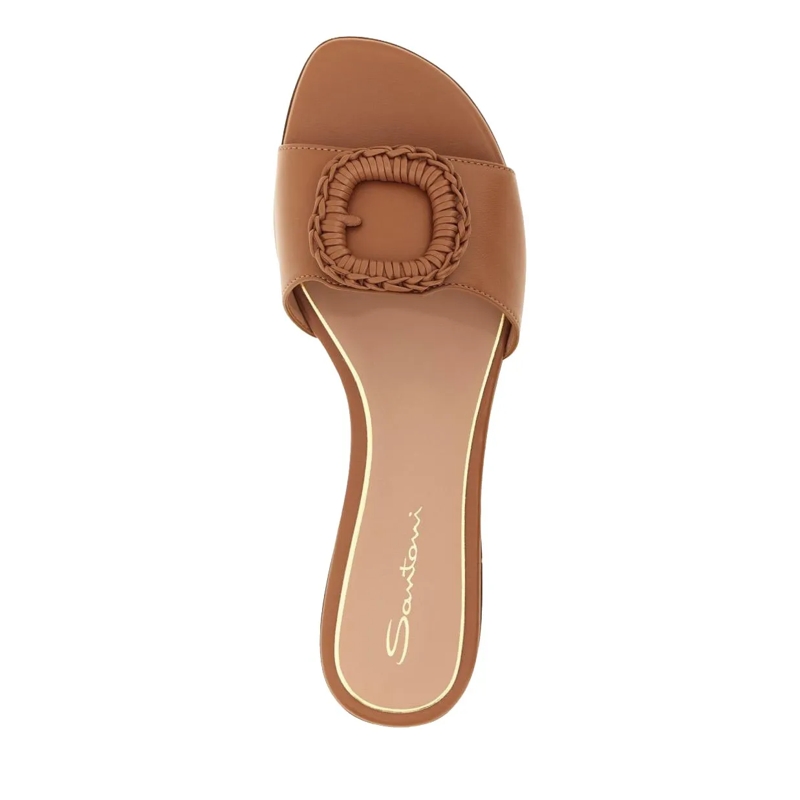 Santoni Sandalen Pantoletten aus Leder braun(Image 5)