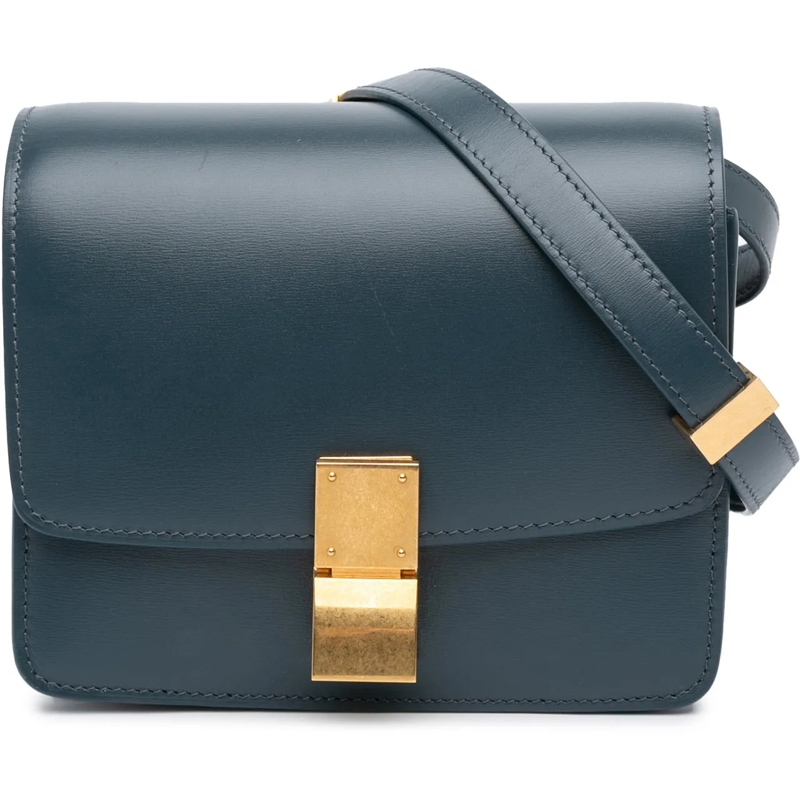 Celine Schultertasche Small Calfskin Classic Box grün