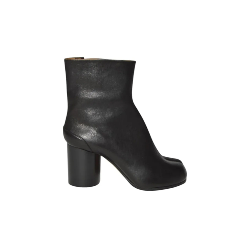 Maison Margiela Bottes Black Leather Tabi Boots Black