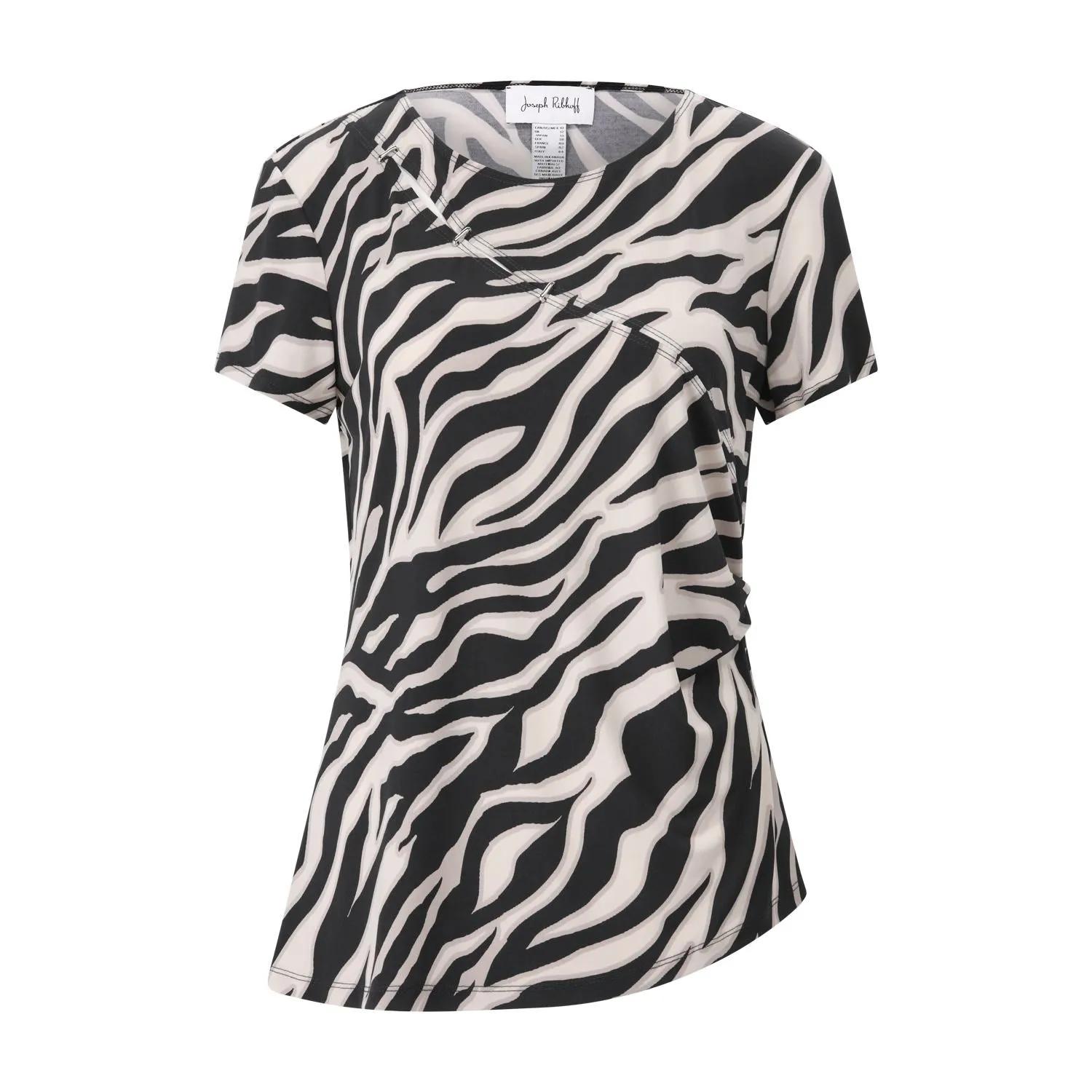Thumbnail - Joseph Ribkoff - Shirt mit Animalprint - Größe 42 - schwarz