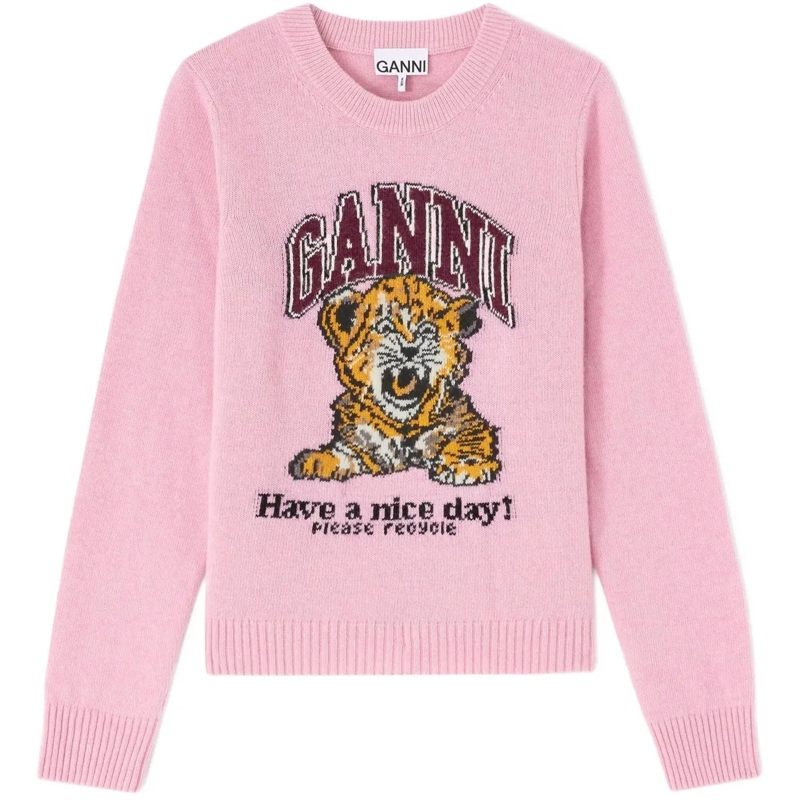 GANNI  knitwear pink rose