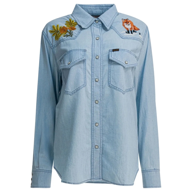 Filson Hemd Light Blue Western Shirt Blue