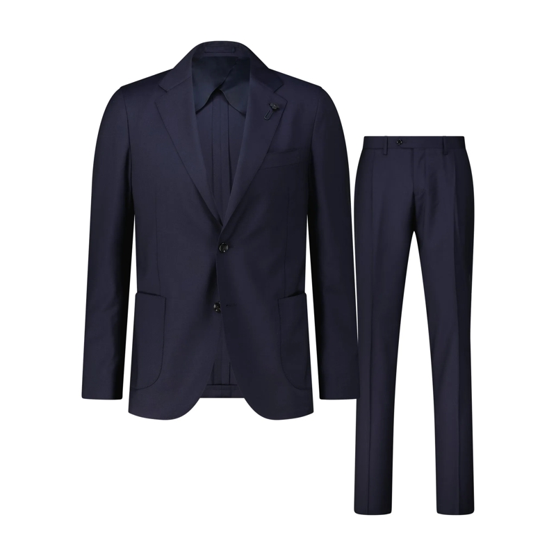 Lardini Combinaison de costume Zweiteiliger Anzug aus Schurwolle Dunkelblau