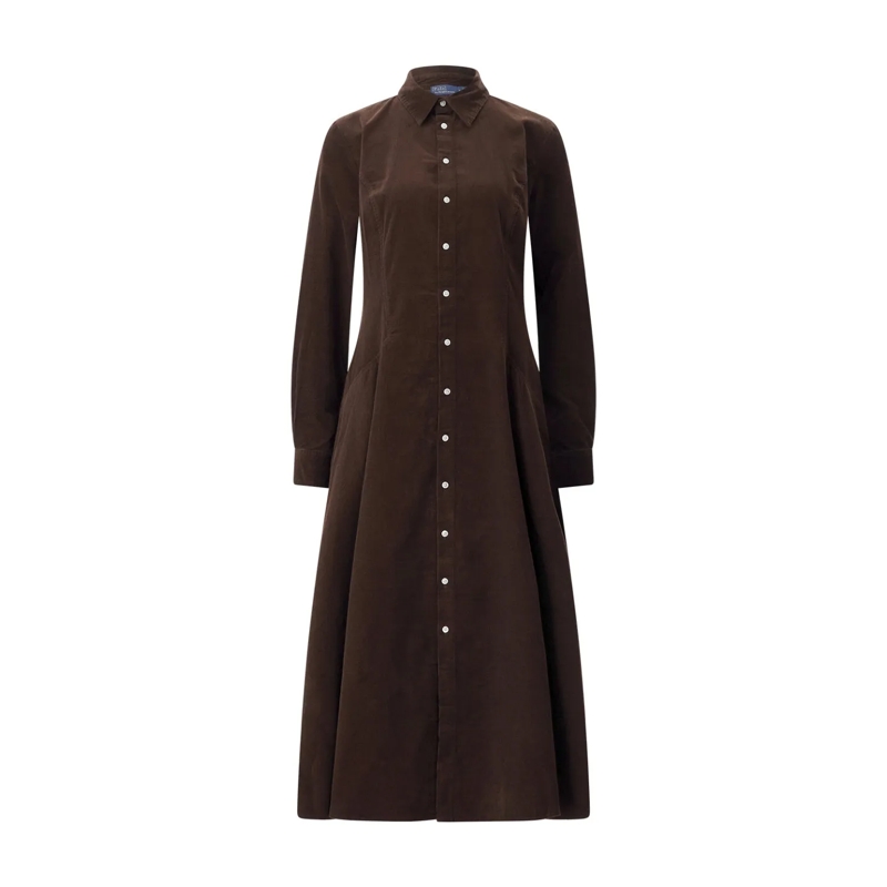 Polo Ralph Lauren Maxi-jurk Midikleid aus Baumwolle braun