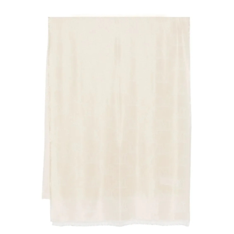 Max Mara Écharpe légère Soft Sheer Scarf With Subtle Sheen And Fringed Edg Neutrals