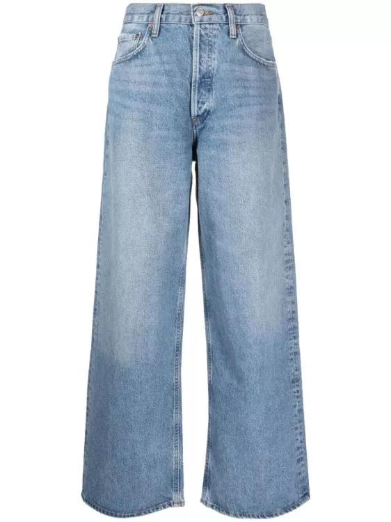 Agolde - High-Rise Light Blue Straight-Leg Denim Jeans - Größe 29 - blue