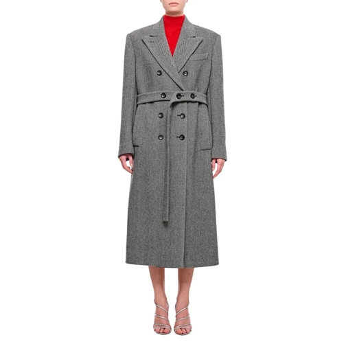 Sportmax Trenchcoat Billy Double Breasted Long Coat Grey