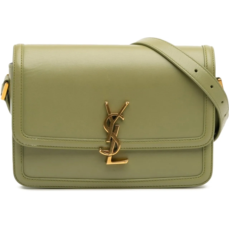 Saint Laurent Schultertasche Medium Leather Solferino Satchel In Box grün