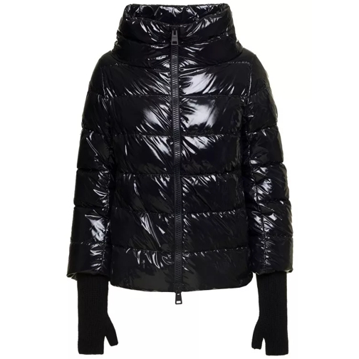 Herno Black 'Gloss Puffer' Down Jacket With Gloves In Sh Black Dunjackor