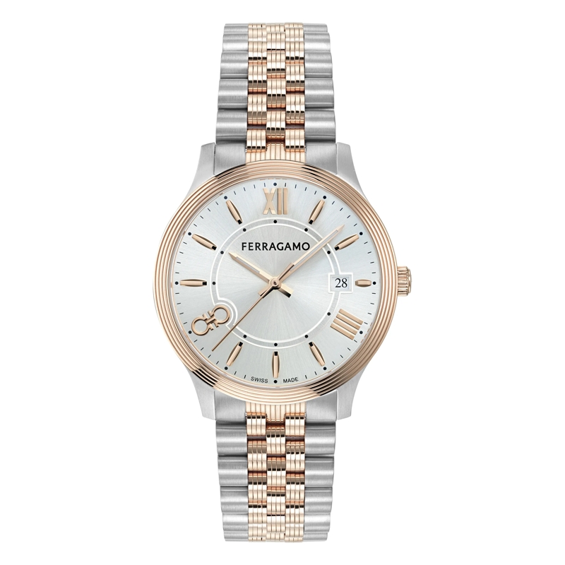 Salvatore Ferragamo Quarzuhr Analoge Quarzuhr Tb-Ferragamo Duo 40Mm-Fw silber