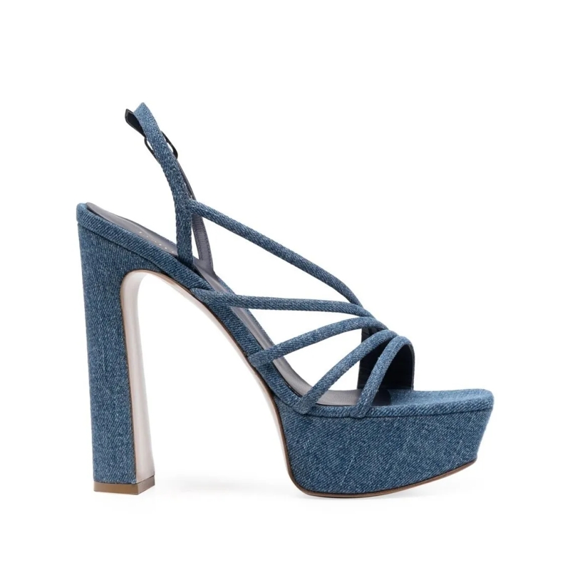 Le Silla Sandalen Denim Platform Sandals Grey