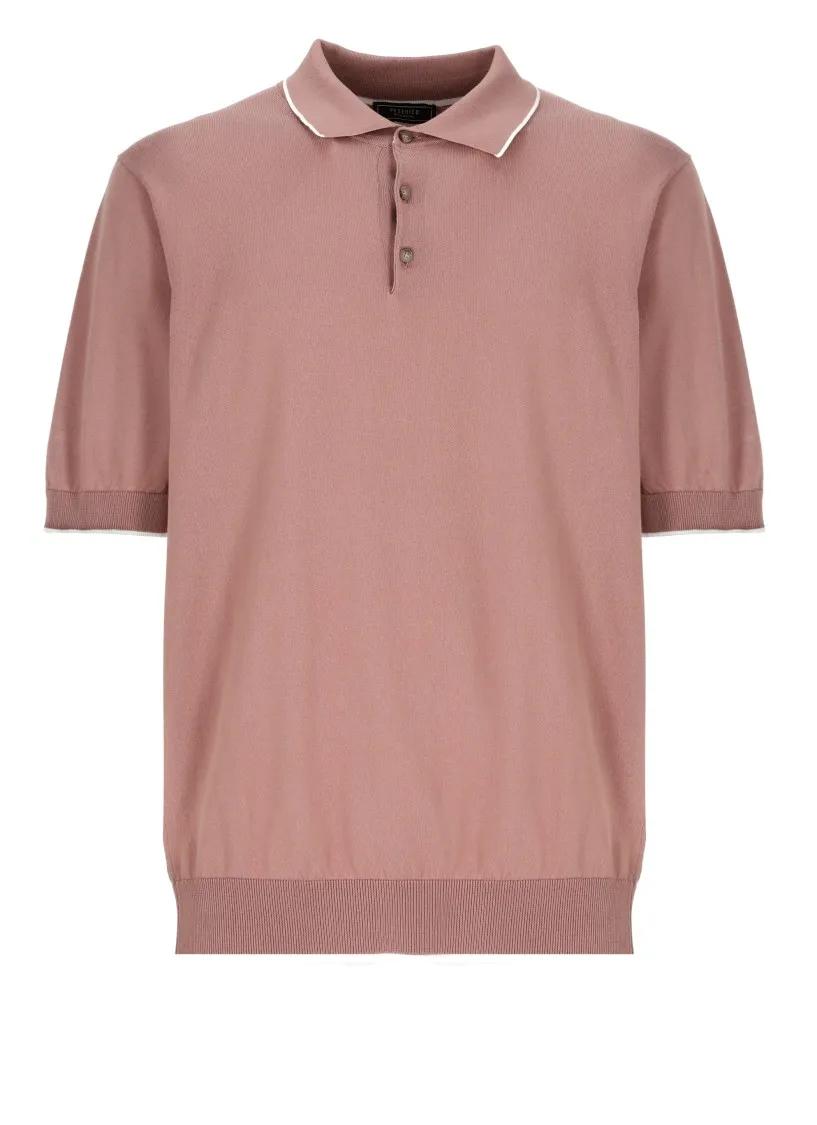 Thumbnail - Peserico - Pink Cotton Polo Shirt - Größe 52 - pink