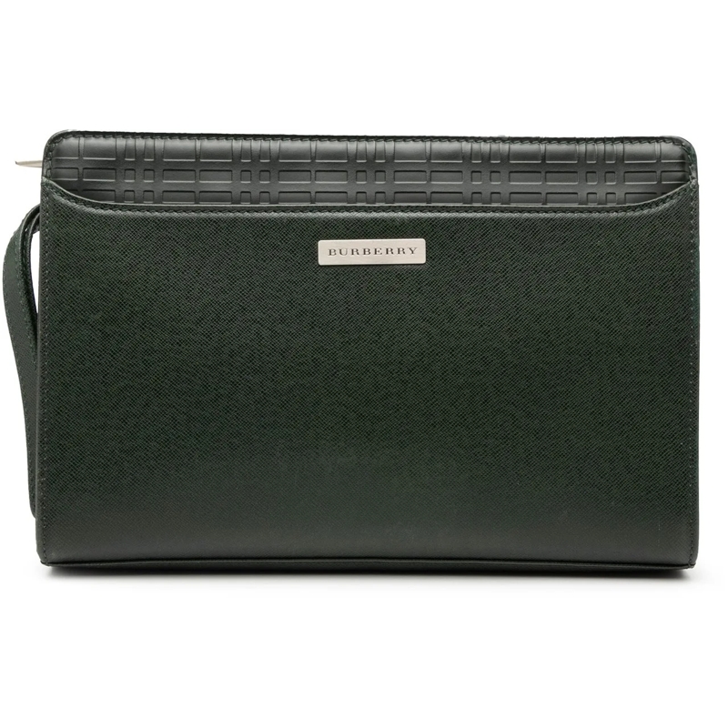 Burberry Clutch Leather Clutch grün