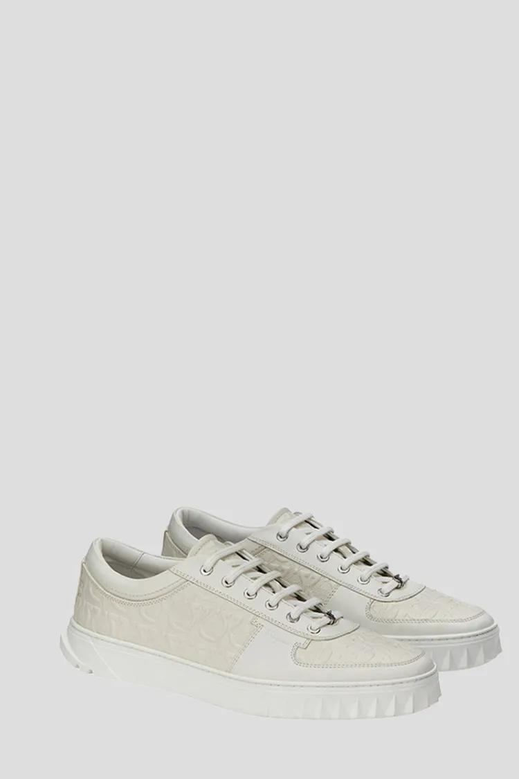 スニーカー Salvatore Ferragamo Shark-Tooth Detailed Leather Sneakers Ferragamo Salvatore Shark-tooth Detailed Leather Sneakers In