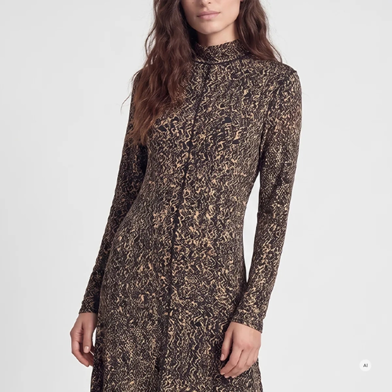 Marc Aurel Kleid Kleid- Wool-Touch-Jersey- Turtleneck- Maxi-Län schwarz(Image 3)