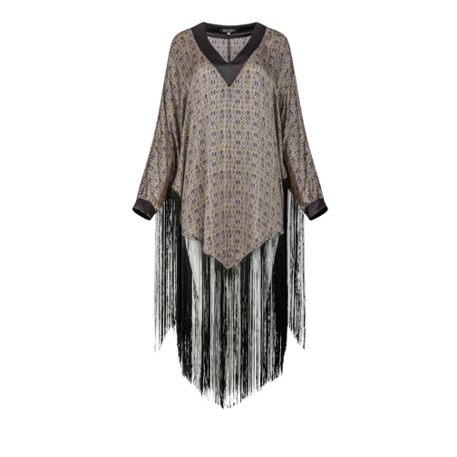 Helene Galwas Mini-Kleider Seidenponcho Kleid JENNIFER silber