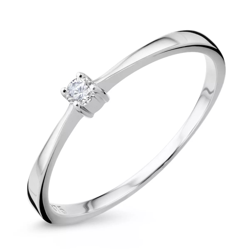 DIAMADA 9KT Ring with Diamond White Gold Anello con diamante