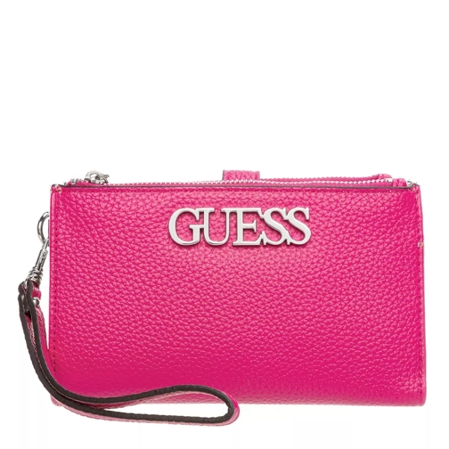 Guess Uptown Chic Double Zip Wallet Fuchsia Continental Portemonnee