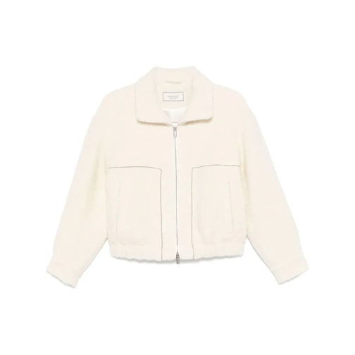 Peserico Bomberjacken Bouclé Bomber Jacket White