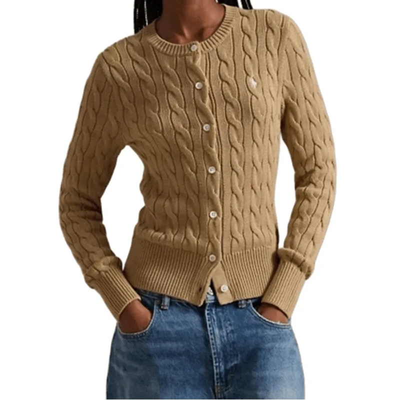 Polo Ralph Lauren Strickjacke Vintage Cotton Cable Knit Cardigan Brown(Image 2)