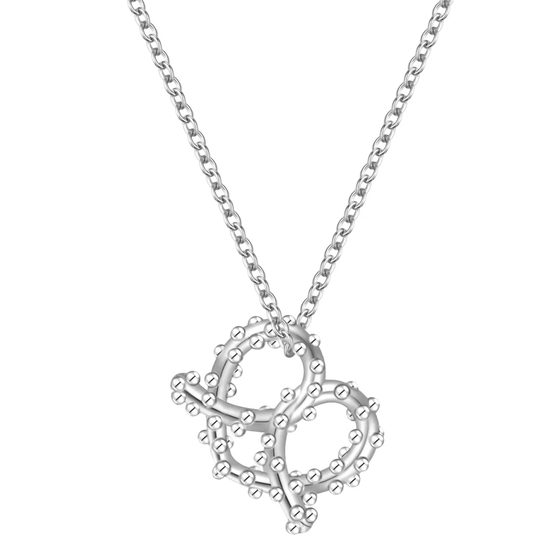 Glanzstücke München Mittellange Halskette Sterling Silber Halskette Herz-Breze silber