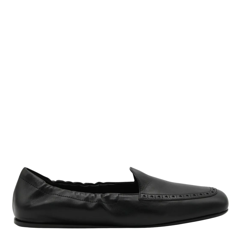 Church's Ballerinas Sleek Perforated Black Leather Flats Black
