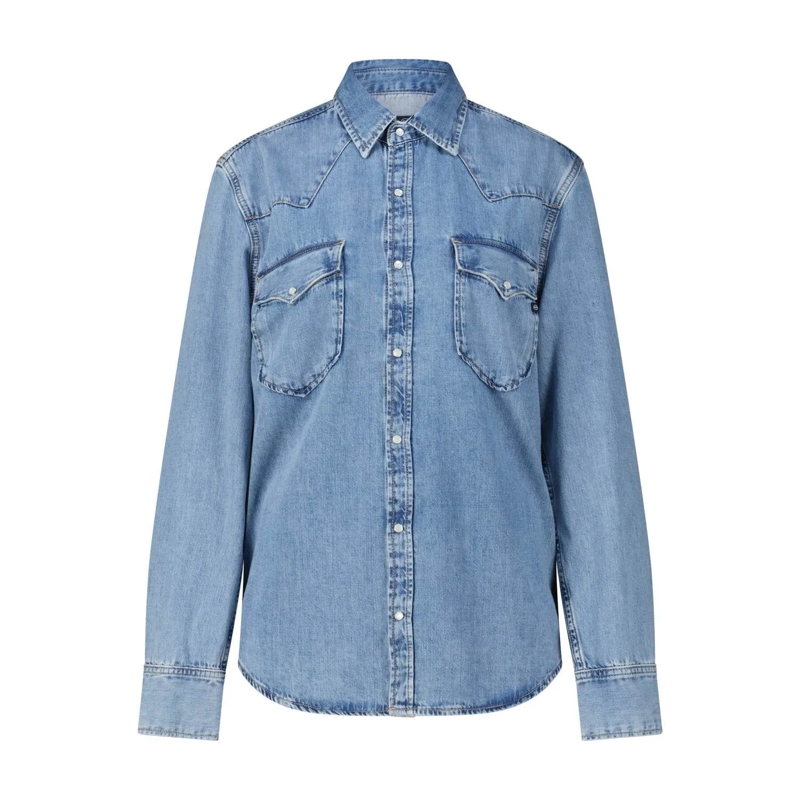 Adriano Goldschmied Hemd Overshirt im Denim-Style blau