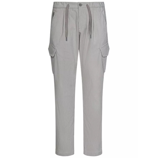 Herno Ice-Colored Corduroy Trouser Grey Pantalon en velours côtelé