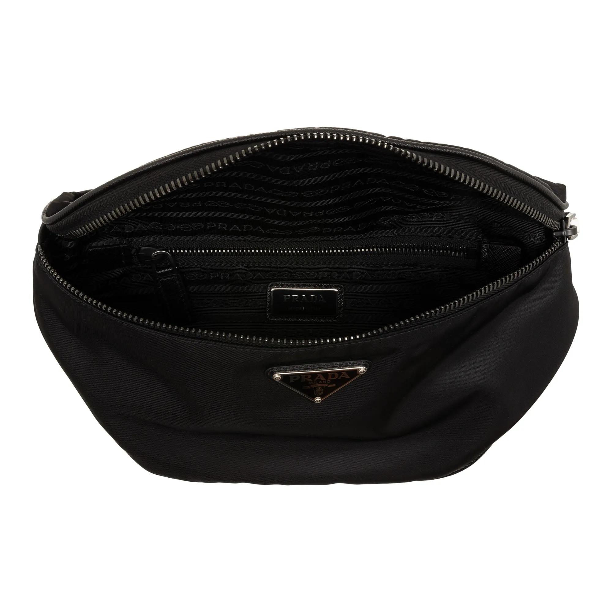Prada Belt Bag Re Nylon Saffiano Black Crossbody Bag