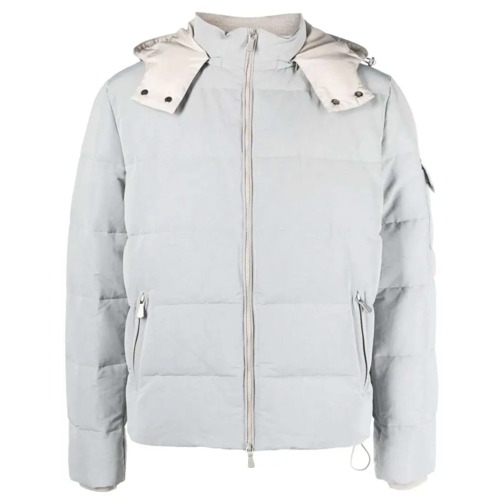 Eleventy Daunenjacken Hooded Zip-Up Grey Padded Jacket Grey