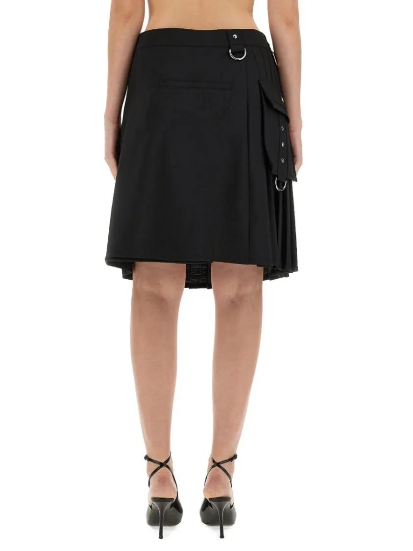 Givenchy Pleated Black Kilt Skirt Black | Minirock