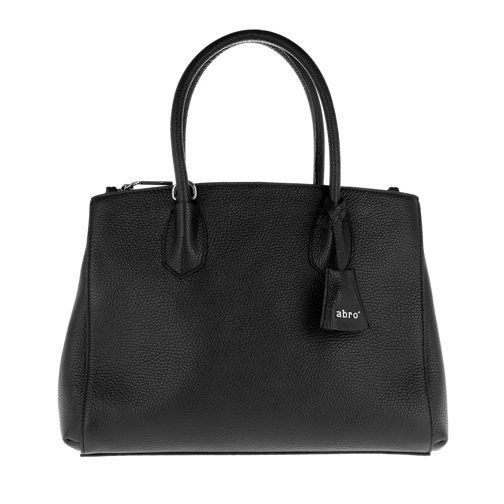 Abro Adria Leather Shoulder Bag Tote Black/Nickel Draagtas