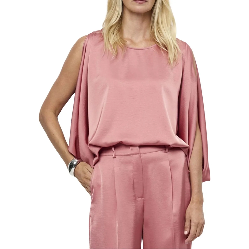 DANTE6 T-Shirt Dante 6 Risette Flowing Satin Top Tops Koraal 2613 mehrfarbig(Image 2)
