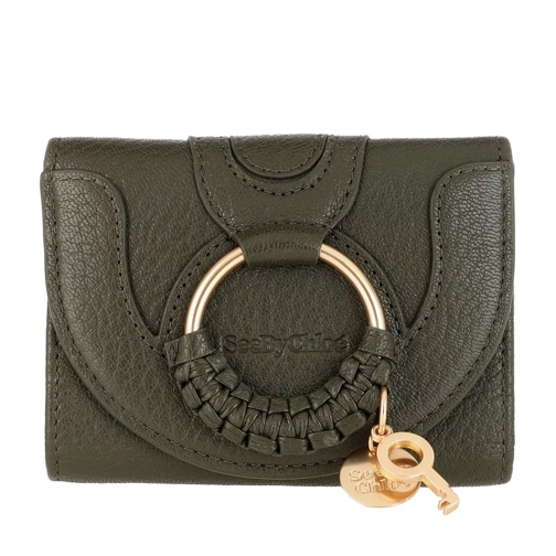 See By Chloé Hana Compact Wallet Leather Night Forest Tri-Fold Portemonnaie