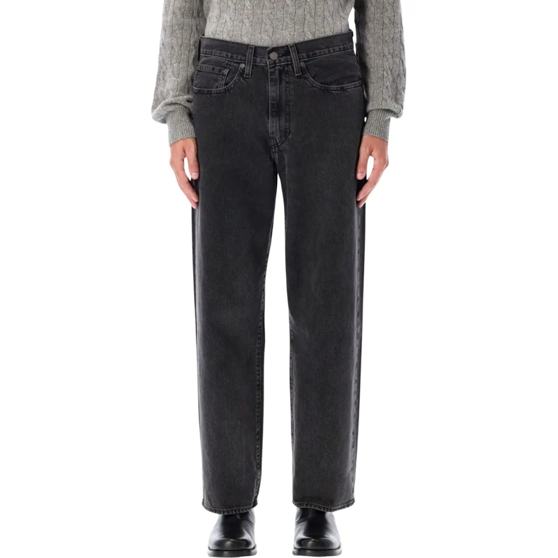 Levi's Jeans Washed Black Baggy Denim Jeans Black